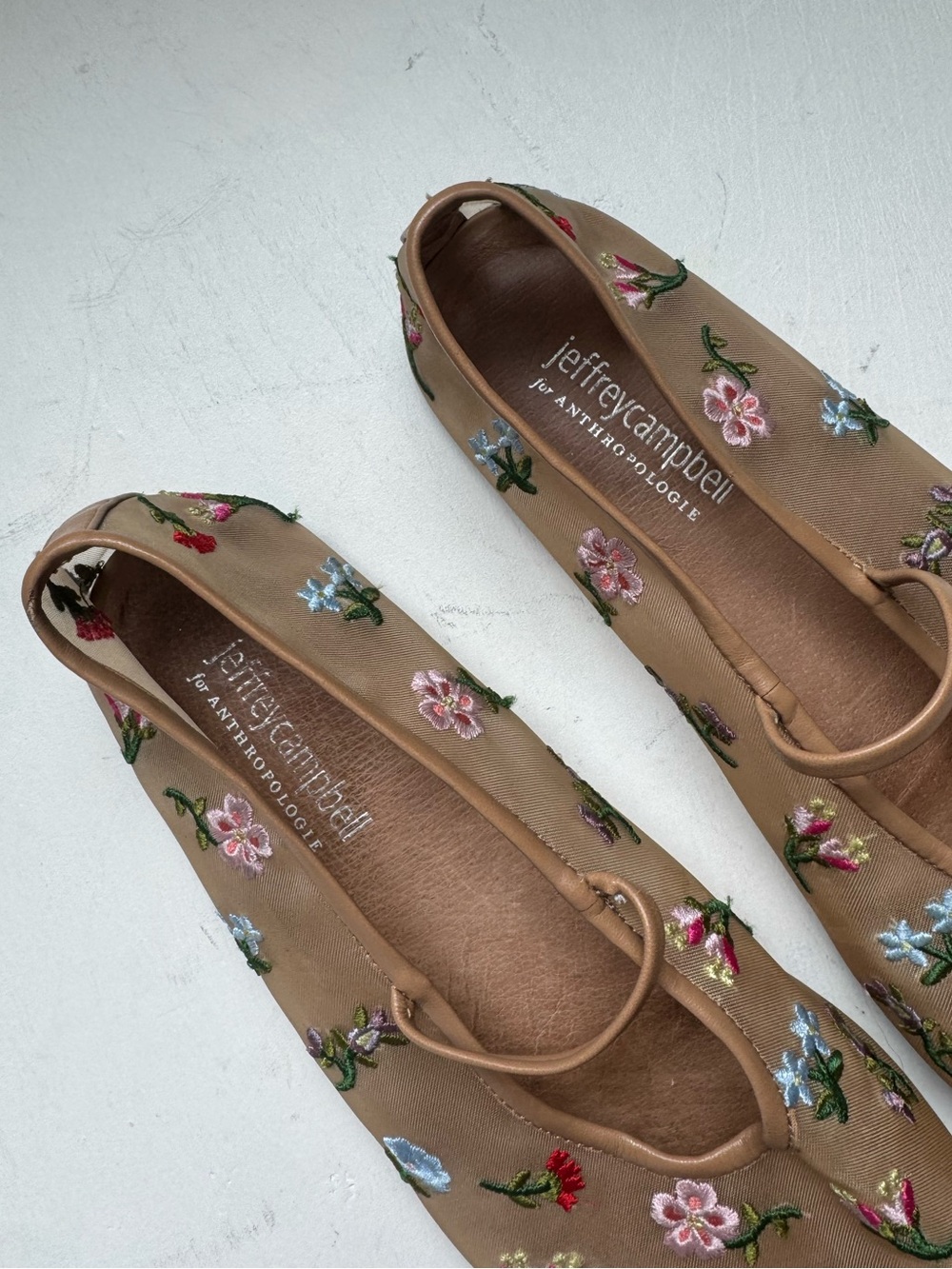 Jeffrey Campbell Dancer Floral Embroidered Mesh Mary Jane Flats - Picture 5 of 13